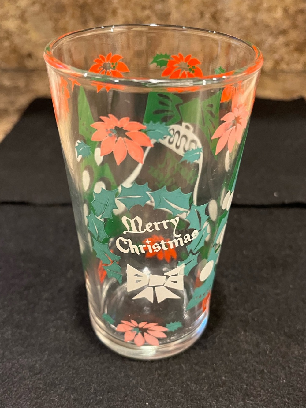 Hazel Atlas Merry Christmas Happy New Year Glass Tumbler